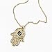 Onairmall Filigree Charm Hamsa Hand of Fatima Blue Lucky/Evil Eye Protection Amulet Pendant Necklace