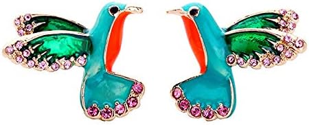 EGGofry Earrings For Women Ear Drops Oil On European And American Female Personality ็ Lang Glaze Jewelry, Cool Color Insert Drill Birdie Temperament Ears
