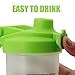 HOOPLE Shaker Bottle Protein Powder Shake Blender Gym Smoothie Cup, BPA Free, Auto-Flip Leak-Proof Lid, Handle with Ball Included - 24 Ounce (Green)