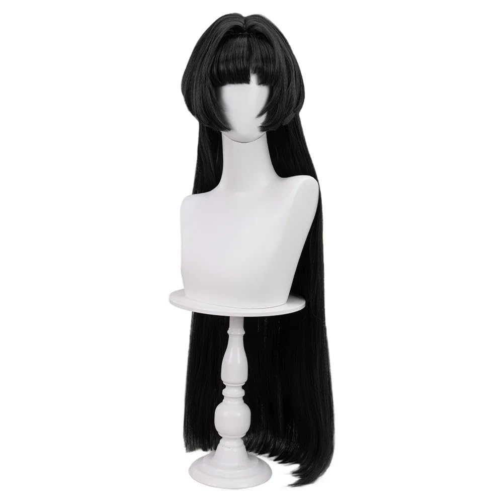 Photo 1 of KIRA KIRA ZZZ Astra Yao Cosplay Wig Game Zenless Zone Zero Astra Yao 90cm Long Straight Black Wig for Halloween Cosplay (Black)