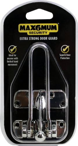 MAX6MUM SECURITY - Extra Strong Door Guard - Available in Polished Brass and Polished Chrome - Ideal Choice for Anyone with Limited Hand Movement or Arthritis (Polished Chrome) by MAX6MUM SECURITY