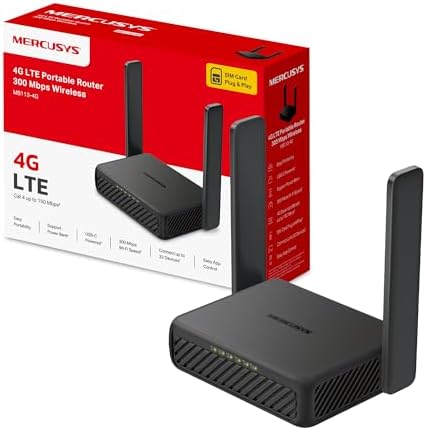 MB113-4G Router WiFi con Sim, Wifi Portatile, 2 Antenne Pieghevoli, 4G LTE Wireless N300Mbps,Porta LAN+ Porta LAN/WAN, USB-C, Ricarica da Power Bank, VPN（Client/Server）, SMS, APP, Plug&Play