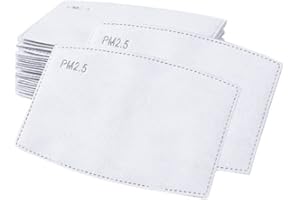 SAPO ALL NATURAL 50 PM 2.5 Face Mask Filters with Activated Charcoal - PM2.5 Facemask Filters with Activated Carbon - 5 Layers - for Use with Washable Face Masks