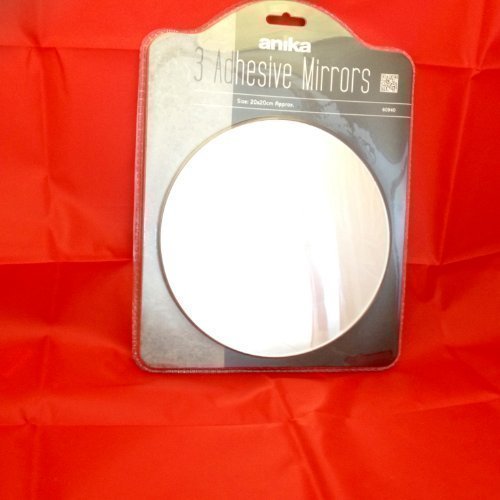 Wall & Tile 3 Piece Self Adhesive Round Mirror Amazon.co.uk Kitchen