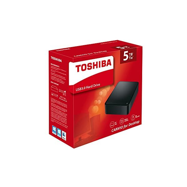 Toshiba Canvio 5TB Externe Desktop-Festplatte (8,9 cm (3,5 Zoll), USB 3.0) glänzend schwarz – Bild 8