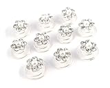 Rhinestone Flower Bridal Wedding Hair Twisters with Faux Pearl Center (Pack of 10)