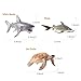 Sea Ocean Animals Figure Bath Toys Set,6 Piece Jumbo Sea Animals Toys,Realistic Wild Vinyl Pastic Animal Learning Party Favors Toys For Boys Girls Kids Toddlers Big Ocean Animals Toys Playset