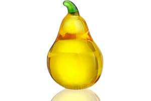 KRISININE Crystal Pear Figurines Collectibles Glass Fruits Decor for Office Tabletop Centerpiece Art Glass Paperweights Glass Fruits Decoration for Home Kitchen Gifts for Mum