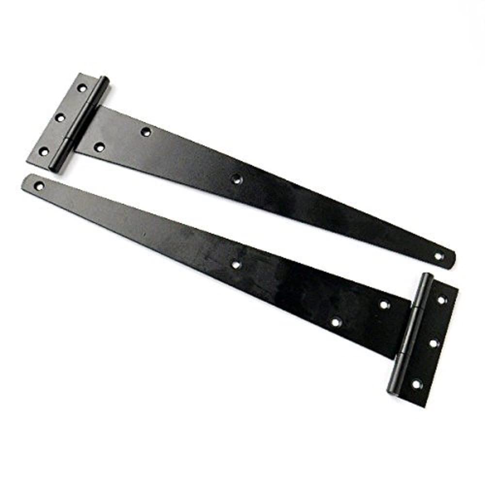 Merriway BH01989 (2 Pcs) Light Duty Strap Tee Hinge, Black Japanned 300mm (12 inch) - Pack of 2 Pieces