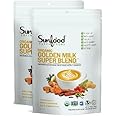 Sunfood Golden Milk Super Blend - Superfood Golden Milk Latte Turmeric Powder with Ginger, Black Pepper, Cinnamon, and Cardamom, Vegan, USDA Organic - 6 oz (Pack of 2)