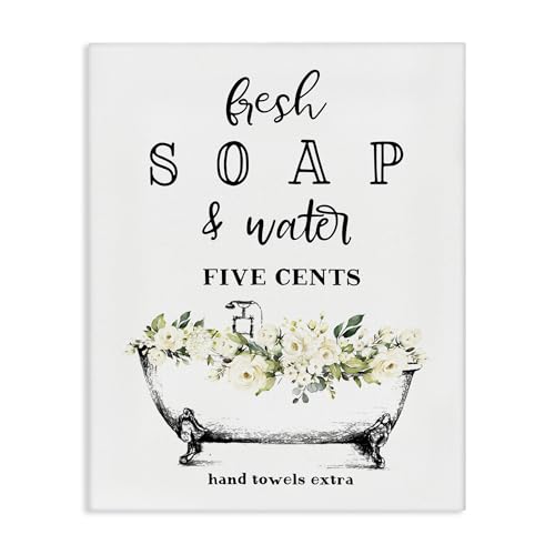 Stupell Industries 'Fresh Soap & Water Bath Tub', Canvas Art, 24 x 30 Inches, E…