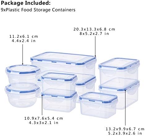 juego de 3 Basics Recipientes de almacenamiento de plástico para cocina