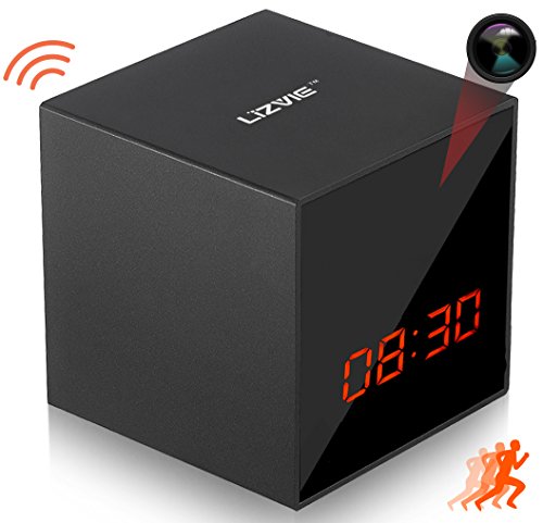 LIZVIE Hidden Spy Cube Clock Nanny Camera with Enhanced Night Vision, Motion Detection, Invisible Lens, Video Recorder, 12&24 Hour Alarm Clock(Base Version)