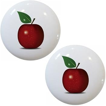 Single Apple Ceramic Kitchen Cabinet Drawer Knobs Set Of 2 Knobs