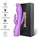 Rabbit Vibrator Dildo with Softest Dual Density Silicone for G Spot Clitoris Anal Triple Stimulation, PALOQUETH Rechargeable Waterproof Personal Vibrator with 7X7 Vibration Modes for Women, Purple