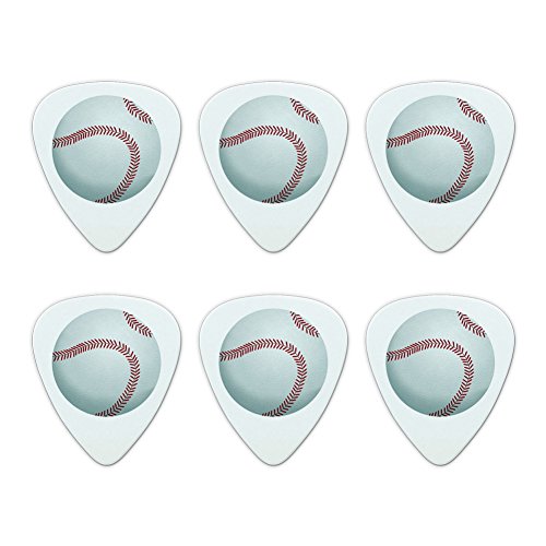 Baseball Ball Novelty Guitar Picks Medium Gauge - Set of 6