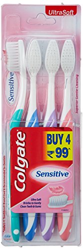 Colgate Sensitive Toothbrush - Pack of 4 - ultra soft bristles take care of sensitive teeth and gums - India