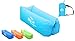 US Lounger Sky Blue Fast Inflatable Portable Outdoor or Indoor Wind Bed Lounger, Air Bag Sofa, Air Sleeping Sofa Couch, Lazy Bed for Camping, Beach, Park, Backyard