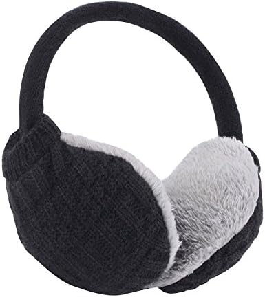 More Luck Women Girls Winter Warm Knitted Faux Fur Ear Warmers Earmuffs Adjustable Washable