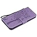 alaxy J6 2018 Case, Lacass Cat Tree Pattern PU Leather Flip Wallet Case Cover Kickstand with Card Slots and Wrist Strap for Samsung Galaxy J6 (2018) - Lavender