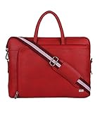 K London Red Leatherite Handmade Unisex Laptop Bag Cross Over Shoulder Messenger Bag Office Bag(1804_Red)