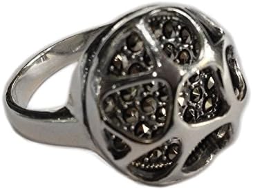 925 Sterling Silver Ring Webbed Marcasite Silver Ring (9)