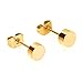 ELBLUVF Stainless Steel Rose Gold Plated Dot Round Ball Stud Earrings Jewelry For Women