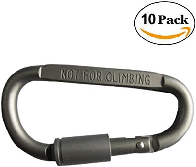 Hilarocky 10Pcs Aluminum Alloy D-ring Locking Carabiner Keychain Practical Spring Snap Key Chain Clip Hook Outdoor Hiking Buckle