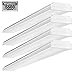 4FT LED Garage Shop Lights LED Wraparound Light Fixture, 50W 5500LM, 4000K Neutral White, Integrated Low Profile Linear Flush Mount Ceiling Lighting, 128W Fluorescent Tube Replacement, 4 Pack