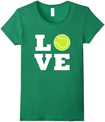 Women's I Love Tennis T-Shirt - Tennis Lovers Shirt Large Kelly Green