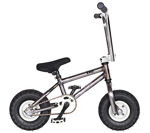 Kobe "Rusty Rat Rod" Mini BMX - Raw + White - Freestyle, Trick, Stunt Bicycle 10" Wheels - Thumbnail 7
