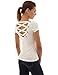 PattyBoutik Women's Scoop Neck Lace Up Back Blouse