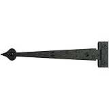 Pair of 6 1/2" Rough Iron 3/8" Offset Heart Strap Hinges