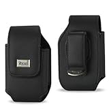 Motorola Tundra va76 Vertical Leather Case with Magnetic Closure and Belt Clip on the Back.