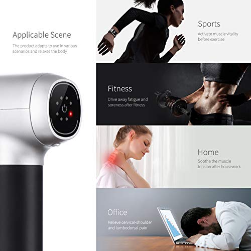 SIWENLYFIT Muscle Massage Gun, Handheld Deep Tissue Massager Electric Quiet Portable Massage Gun for Pain Relief, Speed Adjustable Professional Body Percussion Muscle-Relax Puncher Fascia Gun
