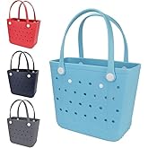 Dvopfa Beach Bag, Rubber Tote Bag, Waterproof Sandproof Washable Tote for Boat Pool Sports Gym Beach Travel