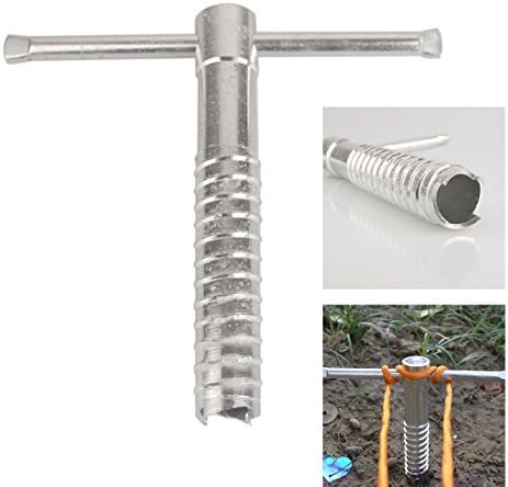 HYFAN Outdoor Tent Tarp Pegs Lightweight Aluminium Alloy Spiral Stakes Plastic Screw Stakes Steel Nails