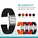 Ullchro Silicone Watch Strap Replacement Rubber Watch Band Waterproof Stripe Pattern - 16mm, 18mm, 20mm, 22mm, 24mm Watch Bracelet with Stainless Steel Deployment Buckle (18mm, Black)