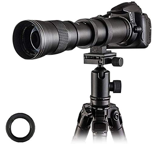 Venidice 420-800mm F8.3 Telephoto Zoom Lens, Manual Focus with T-Mount for Canon EOS T3 T3i T4i T5 T5i T6 T6i T6s T7 T7i SL1 SL2 6D 7D 7D 60D 70D 77D 80D 5D II/III/IV DSLR Camera