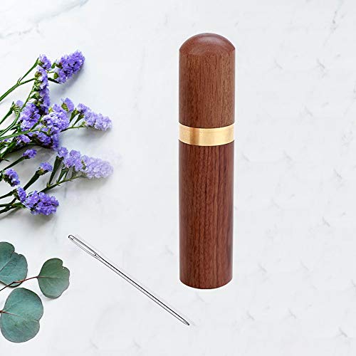 MIUSIE Convenient Needle Storage,Versatile Wooden Needle Case with Smooth Touch ,Sewing Supplies with 20 Pieces Big-Eye Stitching Needles for Stitching/Sewing/Embroidery