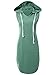 JayJay Casual Active V-Neck Pullover Lightweight Jersey Sleeveless Hoodie Midi Dress With Kangaroo Pocket