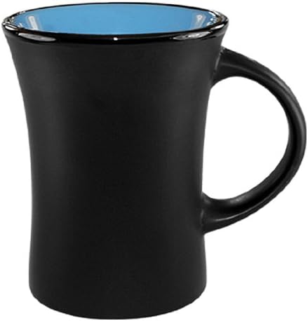 4 Pack - 10 ounce Flair Cup - Matte Black with Sky Blue Interior