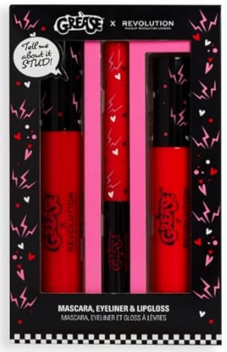 Revolution X Grease Shape Up Sandy Transformation Lip and Eye Set, 0.34 Fl Oz (Pack of 1), Black