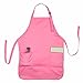 Apron Commercial Restaurant Home Bib Spun Poly Cotton Kitchen Aprons (2 Pockets) (1, Pink)