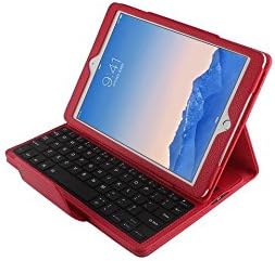 iPad Air 1,2 Keyboard + Leather Case, Livehomes Bluetooth iPad Keyboard Smart Case / Wireless Keyboard, Folio Protection &amp; Built-in Stand-Red