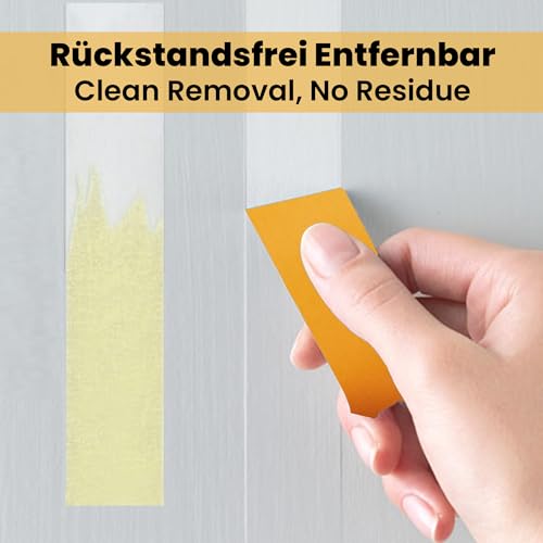 TAPEBEAR Goldband Klebeband Profi Malerkrepp 25mm x 50m, 5x Malerband Maler Abklebeband Gold Washi-Papier Selbstklebend für Innen Malerarbeiten, Lackieren und Renovierungen thumbnail 2