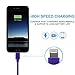Lightning Cable for iPhone 5 Pack Braided (3.3 Feet) in White, Beige, Blue, Pink, and Purple - Cable w/ Lightning Connector - Lightning to USB cable / Cord for iPhone Compatible with iPhone 6 & 5