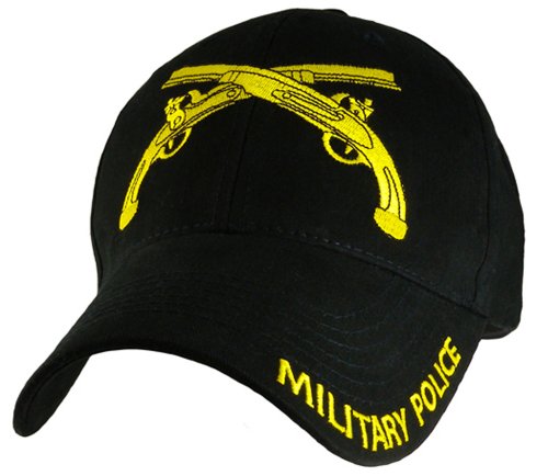 U.S. Army Military Police Crossed Pistols Cap, Adjustable, Black