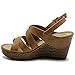 Ollio Women's Shoe Cross Strap Platform Wedge Heel Sandal