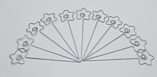 MENGCORE 50pcs DIY Heart Ring Loop Star Shape Craft New Wire Clip Card Note Photo Memo Holder Metal Clamp Clay Cake Accessories Decor (Star Shape)